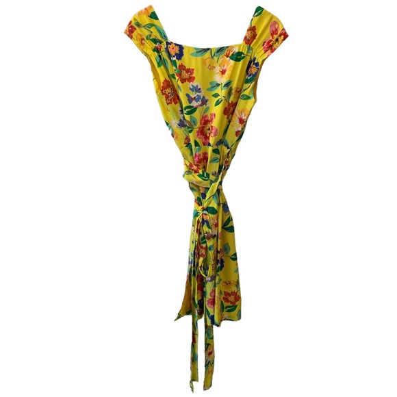 Kate Spade Cathleen Yellow V-Neck Floral Wrap Dress - Picture 5 of 11